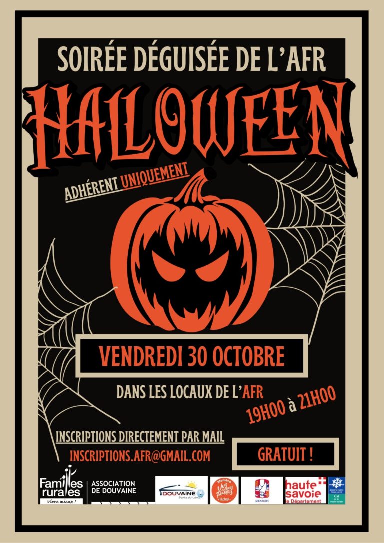 Soirée déguisée Halloween de l’AFR – vendredi 30 octobre